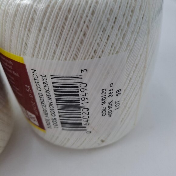 3 South Maid Crochet Thread White W0100 Sz 10 - 100% Mercerised Cotton READ! - Picture 4 of 8